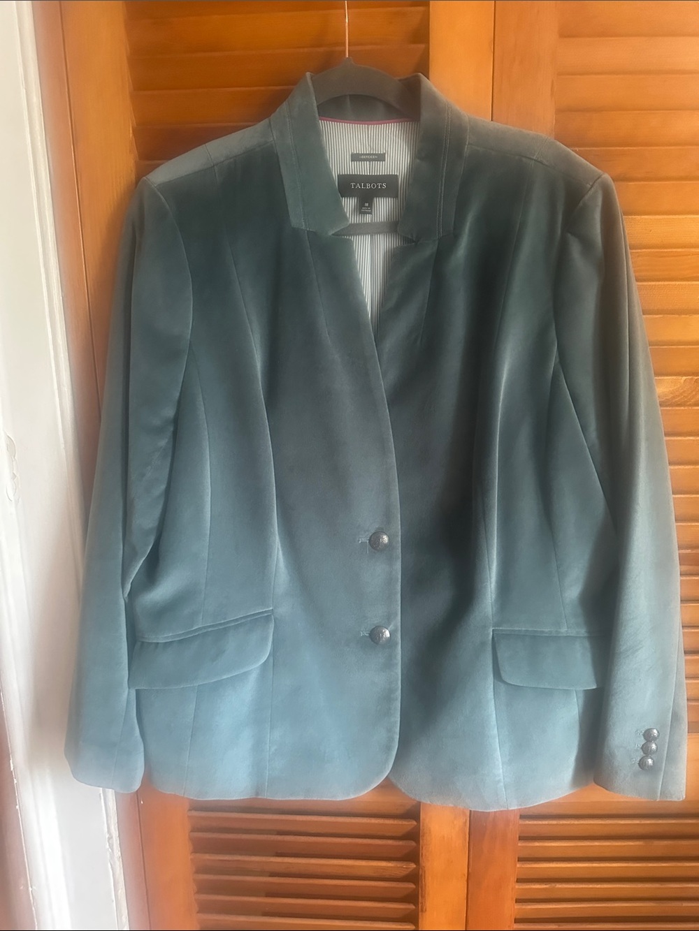 Talbots Mint Green Velvet Blazer